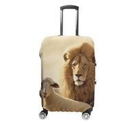 QMNBTES Funda de equipaje de mano, funda de equipaje de mano con diseño de oveja león, aprobada por la TSA, protector elástico para maleta, antiarañazos, lavable, se adapta a fundas de 48 a 76 cm