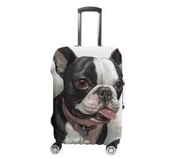 QMNBTES Funda de equipaje de mano para equipaje de mano Boston Terrier, aprobada por la TSA, protector elástico para maleta, antiarañazos, lavable, se adapta a fundas de 19 a 30 pulgadas, XL