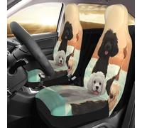 QMNSEHF Fundas de asiento delantero de perro caniche, fundas de asiento de coche solo asientos delanteros, fundas protectoras de asiento de vehículo para automóviles, funda protectora universal para