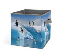 QMNVBDS Penguins On The Iceberg - Canasta de almacenamiento plegable, cubos de almacenamiento plegables, cubos de almacenamiento apilables, contenedores de almacenamiento para armario, 1 unidad