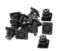 QMseller - 12 conectores XLR hembra hembra color negro y plateado