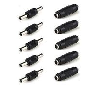 QMseller 5 unids DC 5.5x2.1mm macho a macho conector de alimentación y 5pcs DC 5.5x2.1mm hembra a hembra conector de alimentación adaptador para CCTV