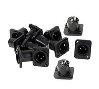 QMseller - Adaptador XLR macho recto montado en panel de terminales 12 piezas