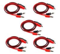 QMseller - Cable de prueba de audio y vídeo con doble pinza de cocodrilo a conector banana, 1 m de longitud, 5 pares