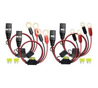 QMTCYXGS (2 + 2 unidades) Sustituye al cable de carga de batería Noco GC002 y GC008 X-Connect M6 (1/4 pulgadas) y M10 (3/8 pulgadas) XL terminal de ojal - Compatible con accesorios Noco Genius 1 2 5