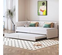 QMTXBYJ Cama tapizada extensible sofá cama 90 x 200 cm con somieres, cama de día extensible con colchón, sofá cama de terciopelo para adultos 2 personas, cama de día extensible