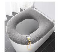 QMVDOJR 1 Funda de Asiento de Inodoro Universal cálida de Invierno, Lavable, Accesorio de baño, Funda de Asiento de Inodoro de Punto de Color sólido en Forma de O(Thick Gray)