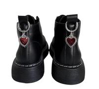 QMVDOJR Colgante de corazones y estrellas huecas de Metal for botas, hebillas for zapatos, decoración for botas, colgante for fiesta, dijes for zapatos de moda, 2 uds.(Silver heart-2pcs)