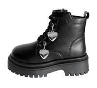 QMVDOJR Colgante de corazones y estrellas huecas de Metal for botas, hebillas for zapatos, decoración for botas, colgante for fiesta, dijes for zapatos de moda, 2 uds.(Solid heart-1-2pcs)
