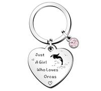 QMVMV Divertido llavero de orca, regalo para amantes de los animales, regalo para amantes de las orcas, regalo para mujeres y niñas, llavero que ama las orcas, plata, Talla única