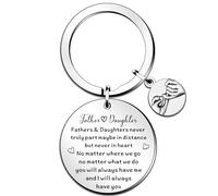 QMVMV Llavero de regalo para padre e hija para papá, hija, cumpleaños, Acción de Gracias, Navidad, día del padre, regalo para papá, plata, Talla única