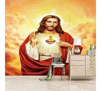 QMWZZV Mural Papel Pintado Retrato De Jesus Hd 3D Impresión Pared Mural Foto Personalizado Grande Autoadhesivo Papel Pintado Póster de Pared Gigante Decoración De La Pared 250 x 175 cm
