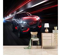 QMWZZV Papel Pintado Fotográfico Papel Tapiz Fotográfico Personalizado 3D Coche Deportivo Super Gris Mural Sala De Estar Tv Sofá Dormitorio Murales De Decoración De Pared Moderna - 300 x 210 cm