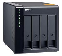 4-bay desktop SATA JBOD expansion unit with a QXP-400eS-A1164 PCIe SATA host card and 1 SFF-8088 to SFF-8088 SAS/SATA 6Gb/s external cables.