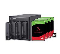 QNAP Das de 4 bahías (USB Tipo C) con Capacidad de Almacenamiento de 12 TB, Paquete Raid 5 Seagate IronWolf HDD preconfigurado (TR-004-44R-US)