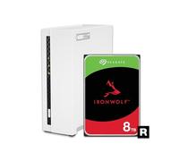 QNAP NAS Home de 1 bahía con Capacidad de Almacenamiento de 8 TB, Paquete de Unidades Seagate IronWolf preconfiguradas, con Puertos de 1 GbE (TS-133-18ST-US)