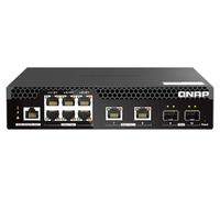 QNAP QSW-M2106PR-2S2T-US Conmutador de Montaje en Rack de Medio Bastidor 10GbE y 2.5GbE PoE++ Layer 2 Switch gestionado por Internet para implementación Wi-Fi de Nueva generación