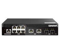 QNAP QSW-M2106R-2S2T-US Conmutador de Red gestionado de 10 Puertos 10GbE y 2.5GbE. Capa 2, Gestión Web, Montaje en Escritorio/Rack (Anchura Media)