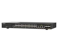 QNAP Switch QSW-M2130-4C2S24T | 2 x 10GbE SFP+, 4 Puertos Combinados SFP+/RJ45 de 10 GbE, 24 x 2,5 GbE, L2 gestionado
