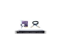 QNAP TL-R400S - Caja de Almacenamiento JBOD SATA de 4 bahías 1U para Montaje en Rack de 6 Gbps, Tarjeta de Interfaz PCIe SATA (QXP-400eS-A1164) incluida