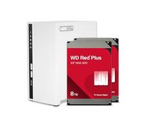 QNAP TS-233-28WD-US NAS doméstico de 2 bahías con Capacidad de Almacenamiento de 8 TB, Paquete Raid 1 WD Red Plus HDD preconfigurado, con Puertos de 1 GbE