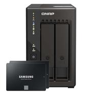 QNAP TS-253E-8G 2TB 870 EVO SSD Bundle NAS incl. 2 SSD SATA de 2,5 pulgadas 870 EVO de 1 TB