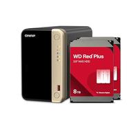 QNAP TS-264-8G-28WD-US NAS de Escritorio de Alto Rendimiento de 2 bahías con Capacidad de Almacenamiento de 8 TB, Paquete RAID1 WD Red Plus HDD preconfigurado