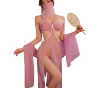 QNCLO Ropa de cosplay para mujer, vestido de geisha de anime japonés, ropa interior de estilo chino, sexy vestido de bailarina, Púrpura1, One Size