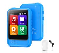 QNGEE Reproductor MP3 de 16 GB con Bluetooth, reproductor de audio portátil para deportes, altavoz integrado, radio FM, grabación de voz, reloj despertador, cronómetro, reproductor de música digital