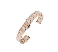 QNGMKBKTDZ 6 mm 8 mm 10 mm 12 mm 14 m Correa de reloj for mujer apta for Casio Fit for Fossil Fit for Longines Correa de reloj de acero inoxidable for mujer Pulsera de cerámica(4101 Rose Gold White,Wi