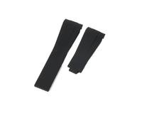 QNGMKBKTDZ Ajuste for Rolex 20 21 mm Correa de caucho negra Correas de reloj de silicona con hebilla plegable de acero inoxidable(Sky Blue-Black-Z9)