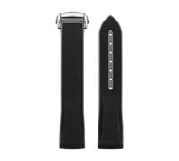 QNGMKBKTDZ Correa De Goma Con Interfaz Curva De 20mm, Compatible Con Hebilla Seamaster, Compatible Con Omg MoonSwatch, Pulsera Deportiva Resistente Al Agua For Hombres Y Mujeres(Black-No Buckle)