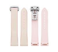 QNGMKBKTDZ Correa De Goma Con Interfaz Curva De 20mm, Compatible Con Hebilla Seamaster, Compatible Con Omg MoonSwatch, Pulsera Deportiva Resistente Al Agua For Hombres Y Mujeres(Light Pink-Buckle)