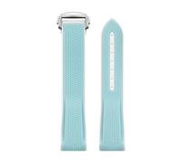 QNGMKBKTDZ Correa De Goma Con Interfaz Curva De 20mm, Compatible Con Hebilla Seamaster, Compatible Con Omg MoonSwatch, Pulsera Deportiva Resistente Al Agua For Hombres Y Mujeres(Light Blue-No Buckle)