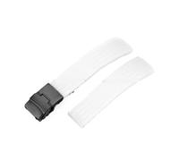 QNGMKBKTDZ Correa de goma for reloj, 18mm, 20mm, 22mm, 24mm, compatible con Seiko, compatible con Omega, compatible con Samsung, accesorios universales for pulsera de reloj(White-black,18mm)