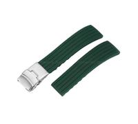 QNGMKBKTDZ Correa de goma for reloj, 18mm, 20mm, 22mm, 24mm, compatible con Seiko, compatible con Omega, compatible con Samsung, accesorios universales for pulsera de reloj(Green-silver,20mm)