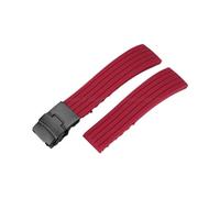 QNGMKBKTDZ Correa de goma for reloj, 18mm, 20mm, 22mm, 24mm, compatible con Seiko, compatible con Omega, compatible con Samsung, accesorios universales for pulsera de reloj(Red-black,18mm)