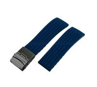 QNGMKBKTDZ Correa de goma for reloj, 18mm, 20mm, 22mm, 24mm, compatible con Seiko, compatible con Omega, compatible con Samsung, accesorios universales for pulsera de reloj(Darkblue-black,24mm)