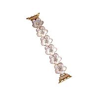 QNGMKBKTDZ Correa De Metal For Reloj, Pulsera Apta For Iwatch9876SE Women40 41 44 45 49mm, Muñeca Elástica Creativa(White,42 44 45 49mm M)
