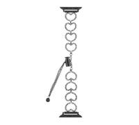 QNGMKBKTDZ Correa De Metal For Reloj, Pulsera De Amor, Cadena Apta For Iwatch87654321SE40 41 42 44 45 49MM, Muñeca Dulce De Acero For Mujer(Black,38 40 41mm)