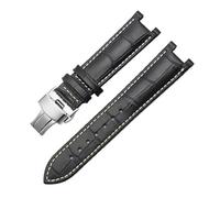 QNGMKBKTDZ Correa De Reloj Apta For GC Fit For Correa De Reloj Guess Apta For Pulsera Con Hebilla De Mariposa 20 * 11mm 22 * 13mm Correa For Hombres Y Mujeres(Black white-S,20-11mm)