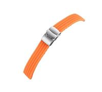 QNGMKBKTDZ Correa de reloj de liberación rápida de 18mm, 20mm, 22mm y 24mm, pulsera de silicona, correa de goma suave, accesorios for reloj(Orange,24mm)