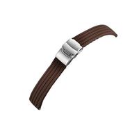 QNGMKBKTDZ Correa de reloj de liberación rápida de 18mm, 20mm, 22mm y 24mm, pulsera de silicona, correa de goma suave, accesorios for reloj(Brown,18mm)