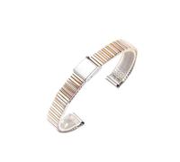 QNGMKBKTDZ Correa de reloj de metal 10 mm 12 mm 14 mm 16 mm Correa de reloj for mujer(Silver-rose,14mm)