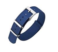 QNGMKBKTDZ Correa de reloj de nailon de 16 mm, 18 mm, 19 mm, 20 mm y 22 mm, correas de reloj de una sola pieza con pulsera ajustable con hebilla pesada(Blue,16mm)