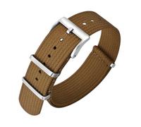 QNGMKBKTDZ Correa de reloj de nailon de 16 mm, 18 mm, 19 mm, 20 mm y 22 mm, correas de reloj de una sola pieza con pulsera ajustable con hebilla pesada(Brown,19mm)