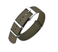QNGMKBKTDZ Correa de reloj de nailon de 16 mm, 18 mm, 19 mm, 20 mm y 22 mm, correas de reloj de una sola pieza con pulsera ajustable con hebilla pesada(Army Green,18mm)