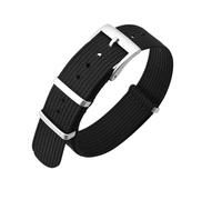 QNGMKBKTDZ Correa de reloj de nailon de 16 mm, 18 mm, 19 mm, 20 mm y 22 mm, correas de reloj de una sola pieza con pulsera ajustable con hebilla pesada(Black,24mm)