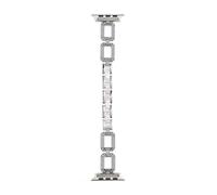 QNGMKBKTDZ Correa De Reloj For Mujer, Banda De 38mm Y 40mm Apta For IWatch De 41mm Y 45mm, Pulsera De Acero Inoxidable Brillante Apta For Series 8, 7, 6, 5, 4 Se(Diamond Silver,38mm 40mm 41mm)