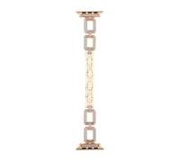 QNGMKBKTDZ Correa De Reloj For Mujer, Banda De 38mm Y 40mm Apta For IWatch De 41mm Y 45mm, Pulsera De Acero Inoxidable Brillante Apta For Series 8, 7, 6, 5, 4 Se(Diamond Rose gold,38mm 40mm 41mm)